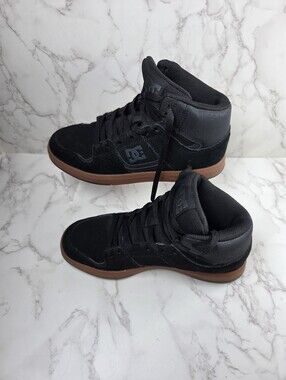 DC Black High-Top Skate Sneakers with Gum Outsole(B36)
